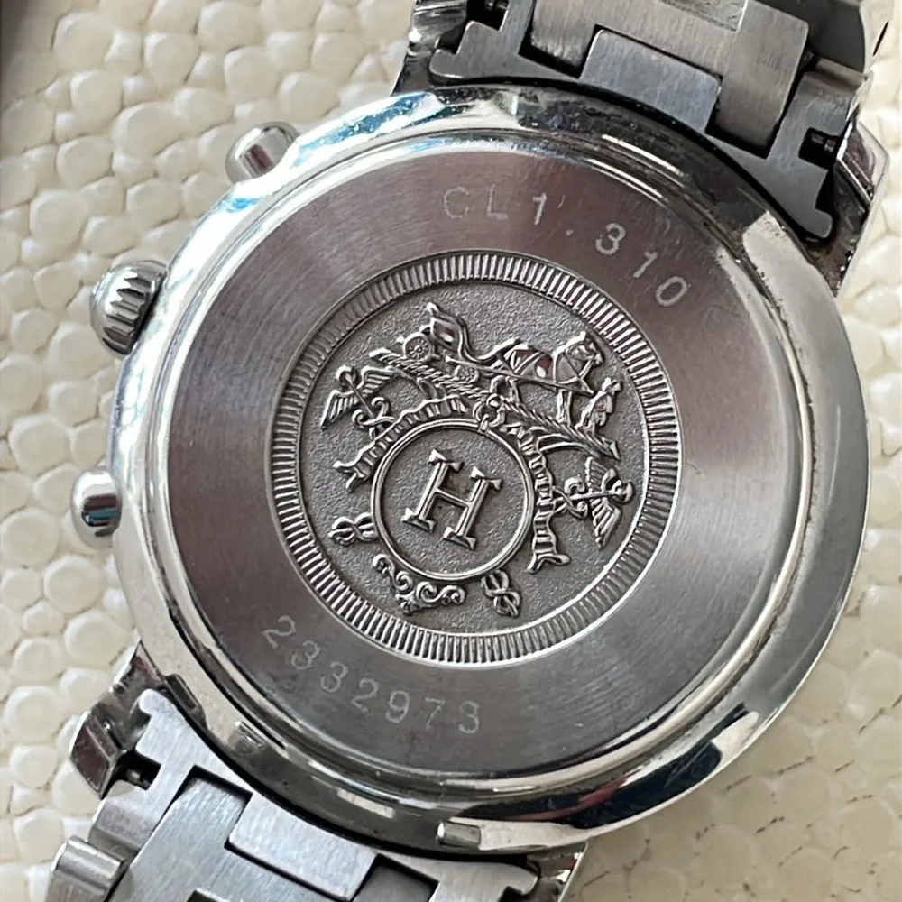 Hermes Lady’s Clipper Chronograph Stainless Steel Watch - Picture 14 of 16